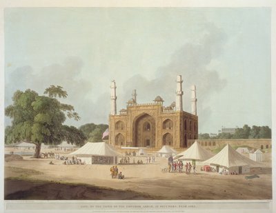 Poort van het Graf van Keizer Akbar (1542-1605), in Secundra, Agra, uit 